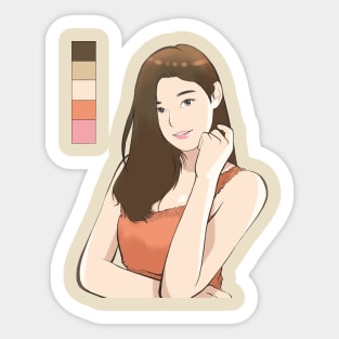 Toon asian woman Sticker